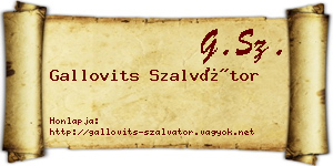 Gallovits Szalvátor névjegykártya